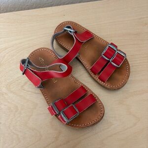 Freshly Picked Red Leather Ankle Strap Sandals size 7
